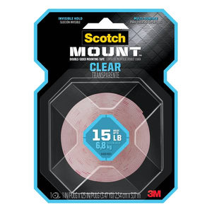 Scotch 1"x125" Clear Double-Sided Mounting Tape