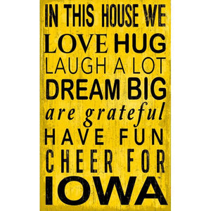 All Star Sports Iowa Hawkeyes 11"x19" In This House Sign