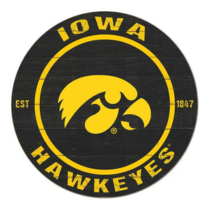 All Star Sports Iowa Hawkeyes Classic 20"x20" Circle Sign