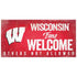 NCAA Wisconsin Badgers 6"x12" Fans Welcome Wood Sign