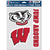NCAA Wisconsin Badgers 3-Pack Fan Pack Decals