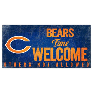 NFL Fan Creations Chicago Bears 6"x12" Fans Welcome Wood Sign