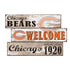 NFL Fan Creations Chicago Bears 26"x18" Welcome 3 Panel Wood Sign