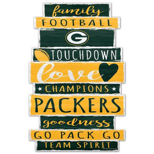 NFL Green Bay Packers 11"x17" Wordage Wood Sign