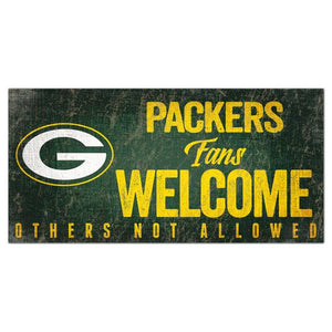 NFL Green Bay Packers 6"x12" Fans Welcome Wood Sign