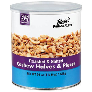 Blain's Farm & Fleet 54 oz Roasted & Salted Cashew Halves & Pieces Tin