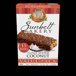 Sunbelt Bakery 15-Pack Fudge Dipped Coconut Chewy Granola Bars