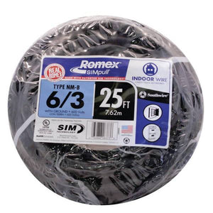 Southwire 25 ft. 6/3 Stranded Romex SIMpull CU NM-B W/G Wire