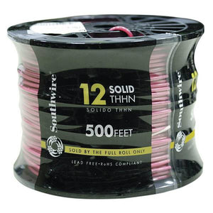 Southwire 500 ft. 12 Red Solid CU THHN Wire