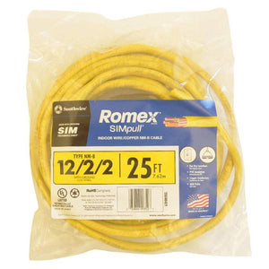Southwire 25 ft. 12/2/2 Solid Romex SIMpull Copper NM-B Cable