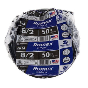 Southwire 50 ft. 8/2 Stranded Romex SIMpull CU NM-B W/G Wire