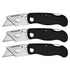 Performance Tool Project Pro 3-Pack Folding Utility Knives with 10 Blades