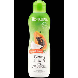 TropiClean 20 oz Papaya and Coconut Pet Shampoo and Conditioner
