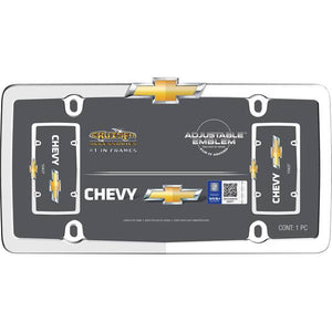 Cruiser Chevy, Chrome/Gold License Plate Frame