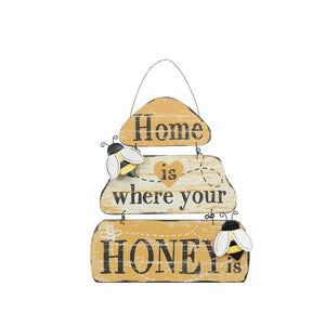 Gerson Bee Themed Wood Hanging Sign