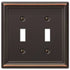 Amerelle Chelsea 2-Toggle Aged Bronze Wall Plate