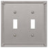Amerelle Imperial 2-Toggle Bead Brushed Nickel Wall Plate