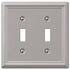 Amerelle Chelsea 2-Toggle Brushed Nickel Wall Plate