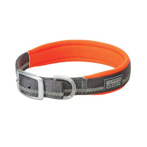 Terrain 1"x19" Dark Gray/Orange Reflective Neoprene Lined Dog Collar
