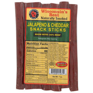 Wisconsin's Best 7 oz Jalapeno & Cheddar Snack Sticks