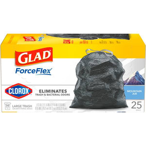 Glad 25-Count 30 Gal ForceFlex with Clorox Drawstring Trash Bags