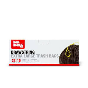 Iron Hold 15-Count 33 Gal Extra Large Drawstring Trash Bags