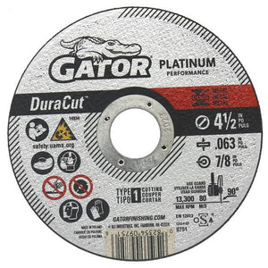 Gator Gator Premium DuraCut 4-1/2" x .063" x 7/8" Type 1 Metal Cut-Off Wheel