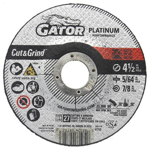 Gator Premium Cut & Grind 4-1/2" x 5/64" x 7/8" Type 27 Metal Cut-Off Wheel