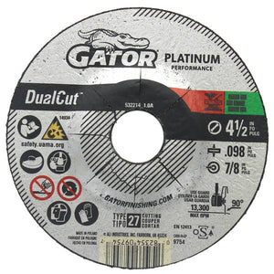 Gator Gator Premium DualCut 4-1/2" x .098" x 7/8" Type 1 Metal Cut-Off Wheel