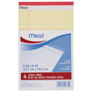 Mead 4-Pack 5"x8" Junior Legal Pads