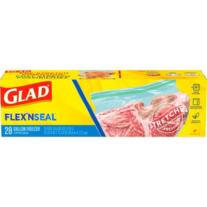 Glad 28-count 1 Gallon FLEX'N SEAL Freezer Storage Plastic Bags