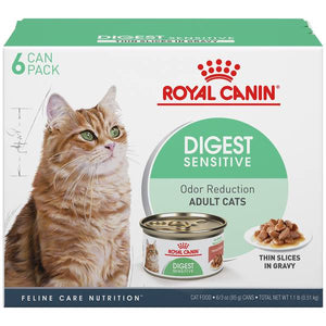 Royal Canin 6-Pack 3 oz Feline Care Nutrition Digest Sensitive Thin Slices In Gravy Canned Cat Food