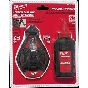 Milwaukee 100' Bold Line Kit with Red Chalk
