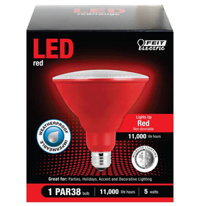 FEIT Electric 7W PAR38 Red Non-Dimmable LED Bulb