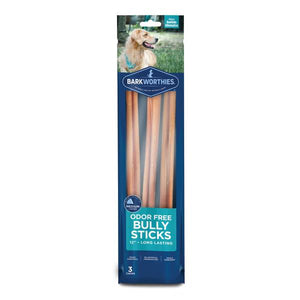 Barkworthies Odor Free 12" Bully Sticks 3 Pack