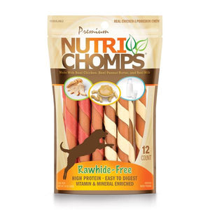 Nutri Chomps 12-Count 5" Assorted Flavors Mini Twist Dog Chew