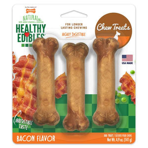 Nylabone 3-Pack Healthy Edibles All-Natural Long Lasting Bacon Flavor Chew Dog Treats