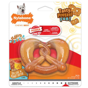 Nylabone Power Chew Pretzel Bacon & Peanut Butter Flavor Dog Chew Toy