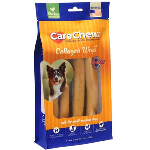 Pet Factory 4-Pack CareChewz Collagen Chicken Marinade Small Wraps