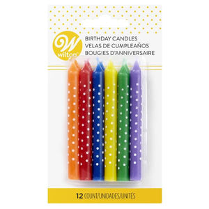 Wilton 12-Count Polka Dot Birthday Candles
