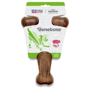 Benebone Giant Wishbone Dog Chew Toy - Bacon