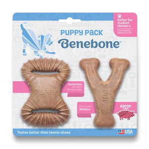 Benebone Puppy Pack Dog Chew Toy - Bacon