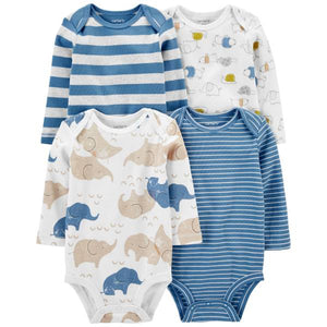 Carter's Infant Boy's 4-Pack Long-Sleeve Animal Bodysuits