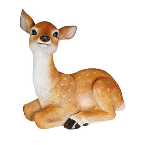 Exhart 12.5" Fawn Laying Down Statue