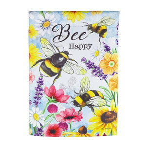 Evergreen Enterprises Bright Flowers & Bumblebees Garden Flag