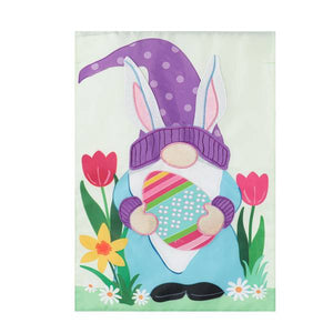 Evergreen Easter Gnome Bunny Ears Garden Flag