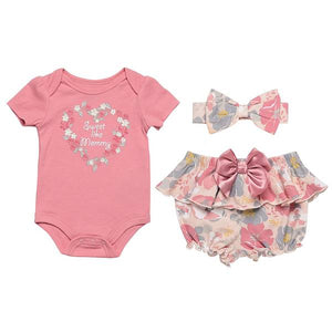 Baby Starters Infant Girl's 3-Piece Sweet Like Mommy Bloomer Set