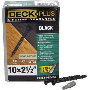 Hillman 73-Pack 2.5" Deck Plus Black Deck Screws