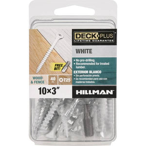 Hillman 40-Pack 3" Deck Plus White Deck Screws