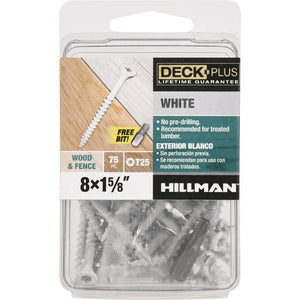 Hillman 75-Pack 1-5/8" Deck Plus White Deck Screws
